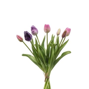 Bouquet de tulipes synthétiques assorties LONA, rose-lilas, 40cm Bouquet de tulipes synthétiques assorties LONA, rose-lilas, 40cm