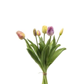 Bouquet de tulipes artificielles Mix LONA, jaune-rose-lilas, 40cm Bouquet de tulipes artificielles Mix LONA, jaune-rose-lilas, 40cm