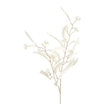 Branche artificielle Eucalyptus ZILFOR avec des fleurs, blanc, 80cm Branche artificielle Eucalyptus ZILFOR avec des fleurs, blanc, 80cm
