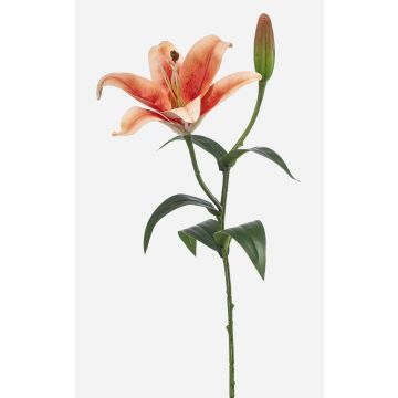 Fleur synthétique lys tigré MIXLON, pêche-saumon, 55cm, Ø13cm