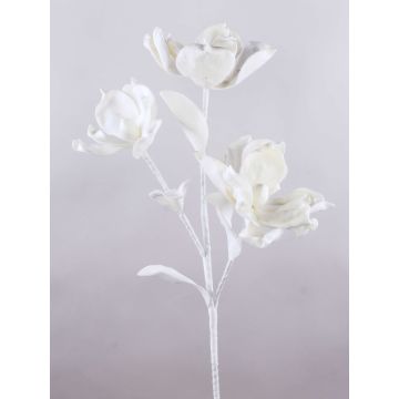 Branche de camélia artificielle en mousse synthétique RANIA, blanche, 95 cm, Ø 18-22 cm