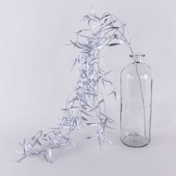 Branche de saule pleureur artificielle DIMMI, retombante, pailletée, argentée, 100cm