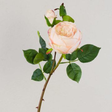 Rose chou artificielle MIRETTA, rose-vert, 60 cm, Ø 3-9 cm