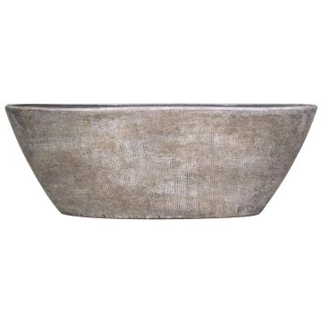 Coupe bateau en céramique AGAPE avec veinure, blanc-brun, 68x19x24cm