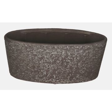 Coupe ovale en céramique pour orchidée ASLAK, structure, noir-gris, 33x15x15cm