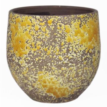 Pot en céramique rustique TSCHIL, dégradé, jaune ocre-brun, 16cm, Ø17cm Pot en céramique rustique TSCHIL, dégradé, jaune ocre-brun, 16cm, Ø17cm