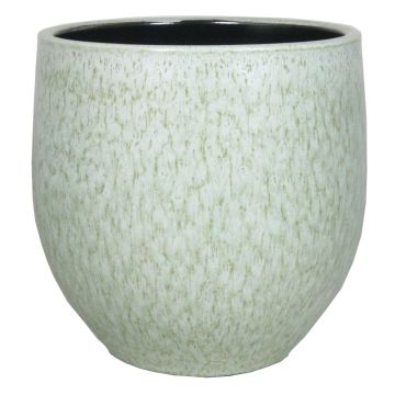 Cache-pot ELIEL en céramique, moucheté, vert menthe-blanc, 16cm, Ø17cm