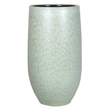 Vase ELIEL en céramique, moucheté, vert menthe-blanc, 45cm, Ø20cm