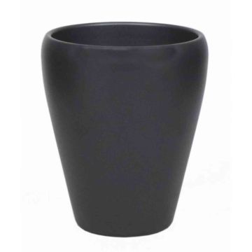 Vase orchidée NAZARABAD, céramique, anthracite mat, 17cm, Ø14cm