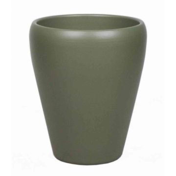 Vase orchidée NAZARABAD, céramique, vert olive mat, 17cm, Ø14cm Vase orchidée NAZARABAD, céramique, vert olive mat, 17cm, Ø14cm