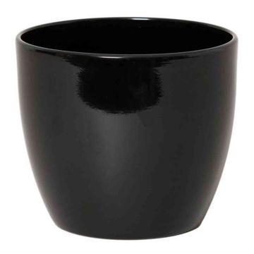 Petit pot de fleurs TEHERAN BASAR, céramique, noir, 6cm, Ø7,5cm