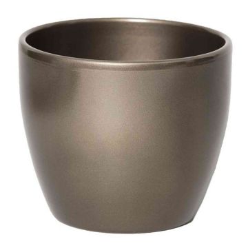 Petit pot de fleurs TEHERAN BASAR, céramique, bronze, 6cm, Ø7,5cm