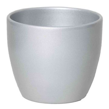 Petit pot de fleurs TEHERAN BASAR, céramique, argent, 6cm, Ø7,5cm