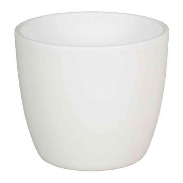 Petit pot de fleurs TEHERAN BASAR, céramique, blanc mat, 6cm, Ø7,5cm