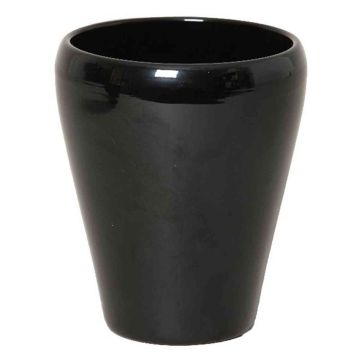 Vase orchidée NAZARABAD, céramique, noir, 17cm, Ø14cm