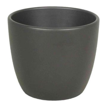 Petit pot de fleurs TEHERAN BASAR, céramique, anthracite mat, 6,5cm, Ø8,5cm