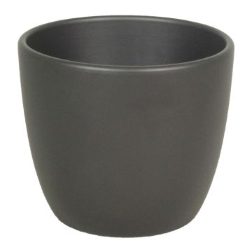 Petit pot de fleurs TEHERAN BASAR, céramique, anthracite mat, 9,8cm, Ø12cm