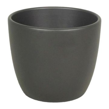 Grand cache-pot TEHERAN BASAR, céramique, anthracite mat, 27cm, Ø32cm