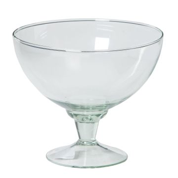 Plat de service AYOKA en verre, avec pied, transparent, 15cm, Ø18cm