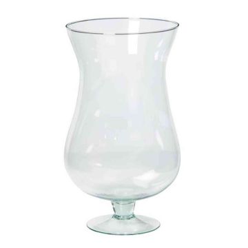 Vase gobelet KOFFI en verre, avec pied, transparent, 30cm, &Oslash;16cm