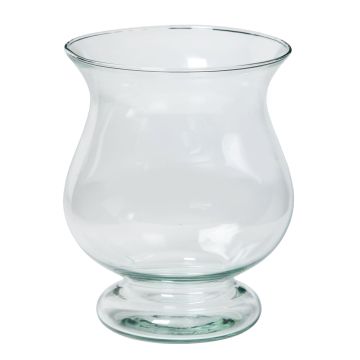 Vase gobelet en verre ZANIYE avec pied, transparent, 20cm, Ø17cm