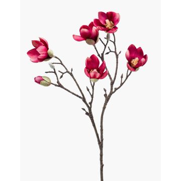 Fleur artificielle Magnolia ANEU, rose vif, 65 cm, Ø 7-8 cm