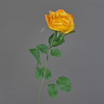 Rose artificielle PEZOS, jaune-orange, 60 cm, Ø 10 cm
