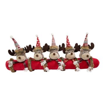 Coupe-courant de Noël RUDIS avec des rennes, rouge, 88 x 15 x 30 cm Coupe-courant de Noël RUDIS avec des rennes, rouge, 88 x 15 x 30 cm