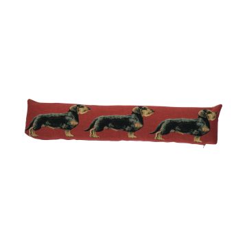 Coussin décoratif anti-courants d'air EMTIS avec motif teckel à poil dur, rouge, 90 x 15 x 20 cm Coussin décoratif anti-courants d'air EMTIS avec motif teckel à poil dur, rouge, 90 x 15 x 20 cm