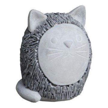 Figurine d'animal Chat KAILUA en ciment, gris, 20x18x25cm Figurine d'animal Chat KAILUA en ciment, gris, 20x18x25cm
