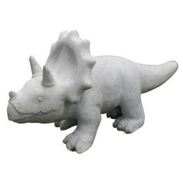 Figurine d'animal Dino Triceratops NIONA en ciment, gris, 38x16x21cm Figurine d'animal Dino Triceratops NIONA en ciment, gris, 38x16x21cm
