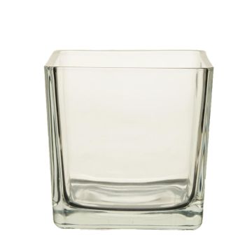 Grand bougeoir en verre KIM AIR, transparent, 14x14x14cm