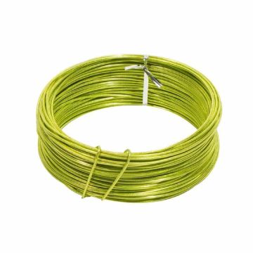 Fil d'aluminium laqué vert clair TANEA, 30m, Ø2mm Fil d'aluminium laqué vert clair TANEA, 30m, Ø2mm