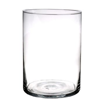 Vase cylindrique en verre SANYA EARTH, transparent, 25cm, Ø18cm