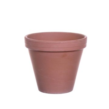 Pot en argile rond DAPHE, brun, 13,6cm, Ø15,7cm