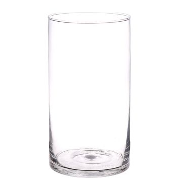 Bougeoir cylindre SANYA AIR en verre, transparent, 29cm, Ø15,5cm