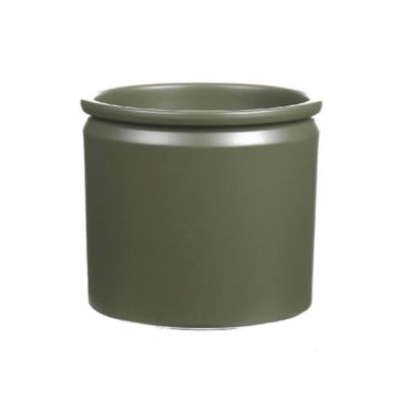 Pot en céramique ALCHIBA, vert mat, 12,5cm, Ø14cm