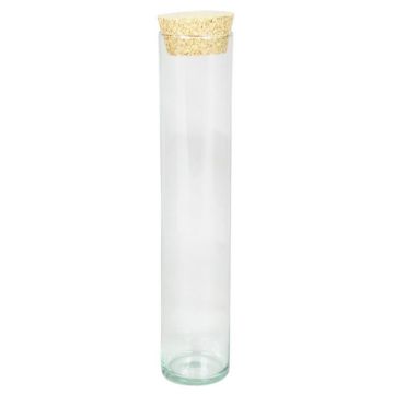 Tube avec bouchon en liège SINAN, transparent, 30cm, Ø6cm