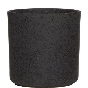 Pot de fleurs en céramique ARAYA, moucheté, noir, 15cm, Ø15cm