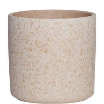 Pot de fleurs en céramique ARAYA, moucheté, beige, 10cm, Ø10cm