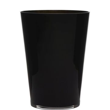 Vase conique ANNA EARTH en verre, noir, 30cm, Ø22cm
