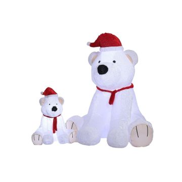 Décoration XXL ours polaire CASIMARO, gonflable, en peluche, LED, blanc, 165x170x183cm Décoration XXL ours polaire CASIMARO, gonflable, en peluche, LED, blanc, 165x170x183cm