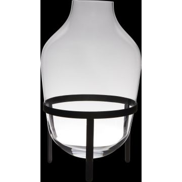 Vase de sol en verre CAMILO sur pied, transparent, 50cm, Ø29cm Vase de sol en verre CAMILO sur pied, transparent, 50cm, Ø29cm