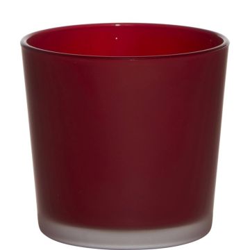 Cache-pot en verre ALENA FROST, rouge mat, 11cm, Ø11,5cm