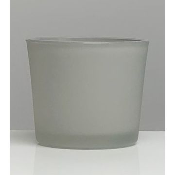 Verre à bougie ALENA FROST, gris mat, 9cm, Ø10cm