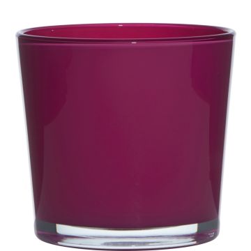 Cache-pot en verre ALENA, magenta, 16cm, Ø17cm Cache-pot en verre ALENA, magenta, 16cm, Ø17cm
