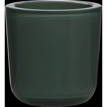 Porte-bougie NICK en verre, vert sapin, 7,5cm, Ø7,5cm