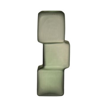Vase soliflore RAELYN, verre, effet tetris, vert, 31cm, Ø12cm