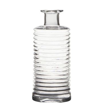 Bouteille décorative en verre STUART avec rainures, transparent, 21,5cm, Ø9,5cm