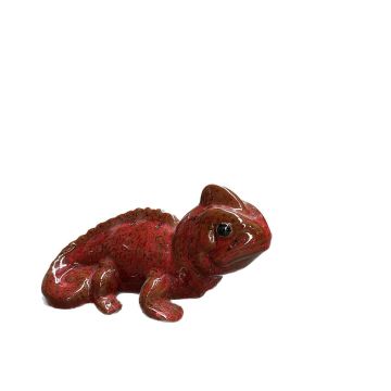 Figurine d'animal Caméléon ALOVIA en céramique, rouge foncé, 20x12x11cm Figurine d'animal Caméléon ALOVIA en céramique, rouge foncé, 20x12x11cm